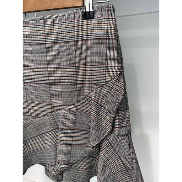 Trina Turk Women's Pleated Ruffle Plaid Mini Skirt Size 4 Academia Professional - Picture 4 of 11